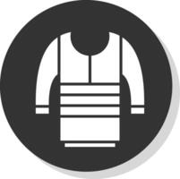 maglione glifo ombra cerchio icona design vettore