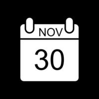 novembre glifo rovesciato icona design vettore