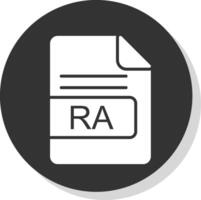 RA file formato glifo ombra cerchio icona design vettore