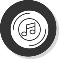 musica glifo ombra cerchio icona design vettore