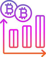 bitcoin grafico linea pendenza icona design vettore