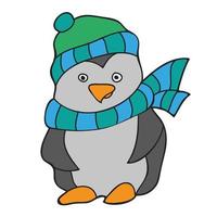 pinguino - stile divertente cartone animato vettore
