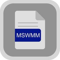 mswmm file formato piatto il giro angolo icona design vettore