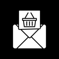 e-mail marketing glifo rovesciato icona design vettore