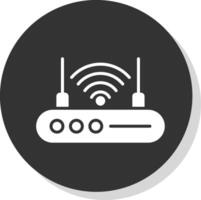 Wi-Fi router glifo ombra cerchio icona design vettore