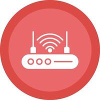 Wi-Fi router glifo dovuto cerchio icona design vettore
