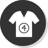 camicia glifo ombra cerchio icona design vettore
