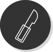chirurgia coltello linea ombra cerchio icona design vettore