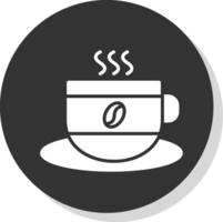 caffè tazza glifo ombra cerchio icona design vettore