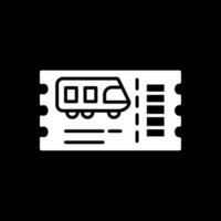 treno biglietto glifo rovesciato icona design vettore