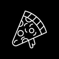 Pizza fetta linea rovesciato icona design vettore