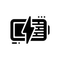 icona di stile glifo caricabatterie isolato su sfondo bianco vettore
