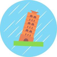 pisa Torre piatto cerchio icona design vettore