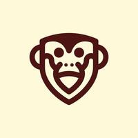 scimmia scudo moderno logo elemento grafico illustrazione modello vettore