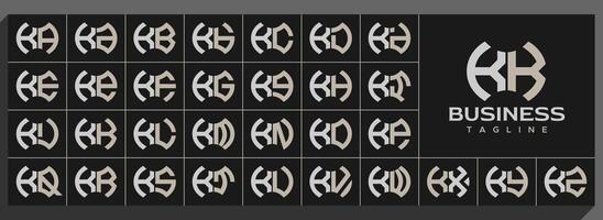 impostato di moderno linea astratto lettera K kk logo design vettore