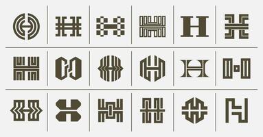 moderno astratto iniziale h lettera logo design impostato vettore