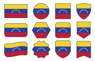 bandiera di Venezuela nel moderno astratto forme, agitando, distintivo, design vettore