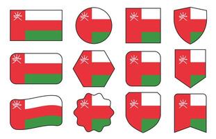 bandiera di Oman nel moderno astratto forme, agitando, distintivo, design modello vettore