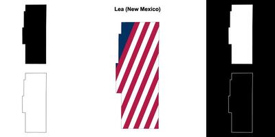 lea contea, nuovo Messico schema carta geografica impostato vettore