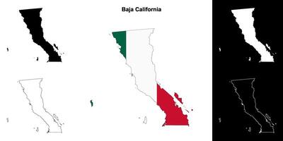 baja California stato schema carta geografica impostato vettore