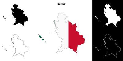 nayarit stato schema carta geografica impostato vettore