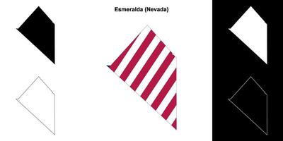 Esmeralda contea, Nevada schema carta geografica impostato vettore