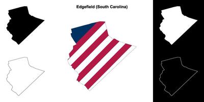 edgefield contea, Sud carolina schema carta geografica impostato vettore