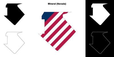 minerale contea, Nevada schema carta geografica impostato vettore