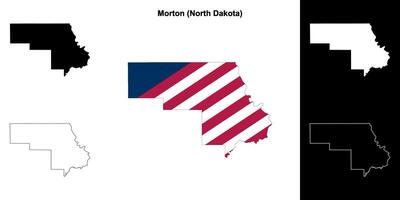morton contea, nord dakota schema carta geografica impostato vettore