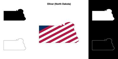 oliver contea, nord dakota schema carta geografica impostato vettore