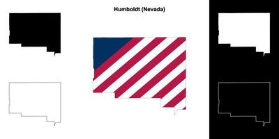 humboldt contea, Nevada schema carta geografica impostato vettore