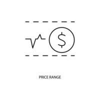 prezzo gamma concetto linea icona. semplice elemento illustrazione. prezzo gamma concetto schema simbolo design. vettore