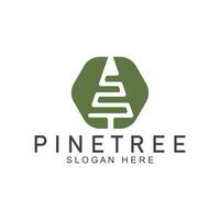 semplice pino o abete albero logo pino Casa sempreverde.per pino foresta avventurieri campeggio natura badge e attività commerciale. vettore