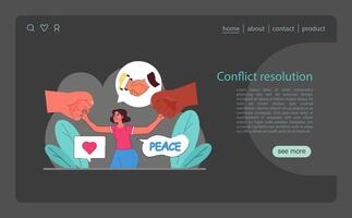 conflitto risoluzione concetto. armonioso risoluzione di attività commerciale disaccordi. vettore