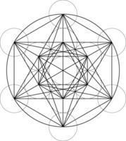 geometrico figure. sacro geometria davide stella e metatroni cubo illustrazione vettore