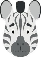 zebra viso nel cartone animato stile per bambini. animale facce illustrazione serie vettore