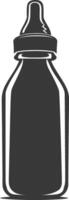 silhouette bambino bottiglia pieno nero colore solo vettore