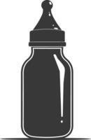 silhouette bambino bottiglia pieno nero colore solo vettore