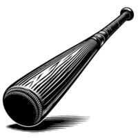 nero e bianca illustrazione di un' singolo baseball pipistrello vettore