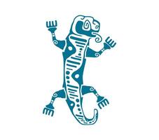 lucertola Maya azteco totem simbolo di rigenerazione vettore