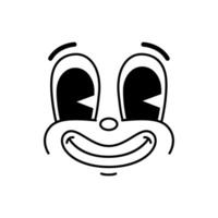 cartone animato groviglio comico viso personaggio con grande occhi vettore