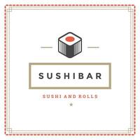 Sushi ristorante logo illustrazione. vettore