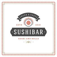 Sushi ristorante logo illustrazione. vettore