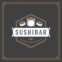 Sushi ristorante logo illustrazione. vettore