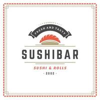 Sushi ristorante logo illustrazione. vettore