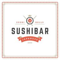 Sushi ristorante logo design modello illustrazione. vettore