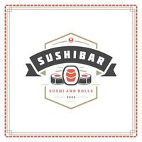 Sushi ristorante logo illustrazione. vettore