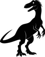 un' dettagliato composizione di dinosauro silhouette vettore