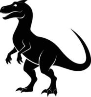 un' dettagliato composizione di dinosauro silhouette vettore