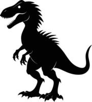 un' dettagliato composizione di dinosauro silhouette vettore